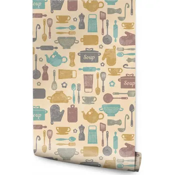 Fototapeta Tapeta hrnce nápisy kuchyňské doplňky do jídelny