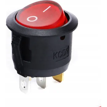 vypínač Kolébkový přepínač podsvícený kulatý červený vypínač 12V 20A