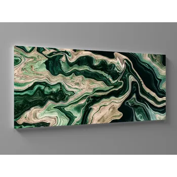 Obraz XXL obraz zelenozlatá abstrakce Rozměr: 200 x 100 cm