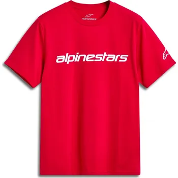 Pánské tričko ALPINESTARS triko LINEAR WORDMARK 2.0 CSF červená/bílá - M