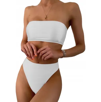 Dámské plavky BRAZILSKÉ BIKINY DVOUDÍLNÉ PLAVKY TOP KALHOTKY VYSOKÝ PAS L
