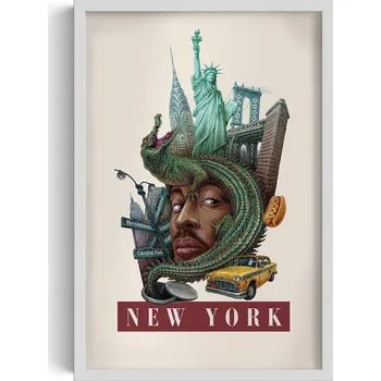 Obraz Obraz na zeď Retro styl New York Socha Svobody Brooklynský most 40x60 cm