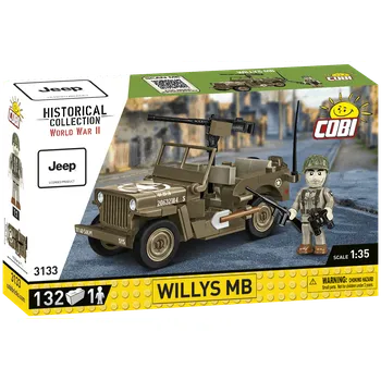 Stavebnice COBI Americký ozbrojený terénní automobil Jeep Willys MB COBI 3133 - World War II 1:35