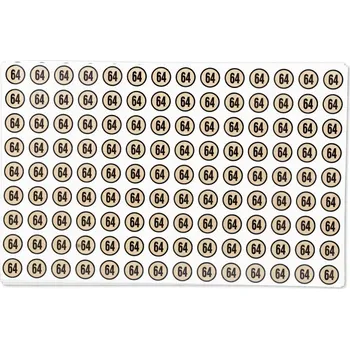 samolepka Samolepky se zlatou velikostí 64, 125 Ks/1 arch