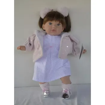 Panenka Realistická panenka Alina ve třpytivé bundě a botách od španělské firmy Marina & Pau (Alina Printemps - 45 cm)