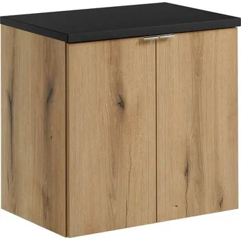 Policová skříň Závěsná skříňka Nova Oak II s deskou 60 cm dub evoke/černá