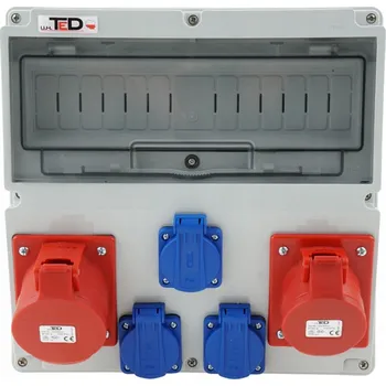 Elektrická zásuvka STAVEBNÍ ROZVADĚČ 400V 16A/5P + 400V 32A/5P + 3 X 230V 16A 14 MODULŮ