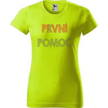 Dámské oblečení DOBRÝ TRIKO Dámské tričko s potiskem Pivní pomoc Barva: Limetková, Velikost: M