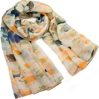 Šála Šála klasická - béžová s potiskem