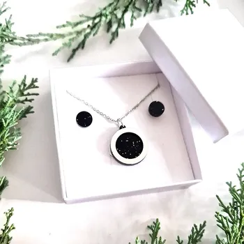 Náhrdelník BLACK PASSION SADA 2 sada náhrdelník + náušnice mini + krabička