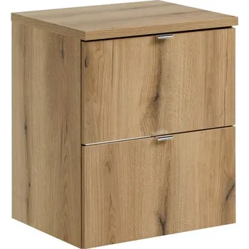 Nábytek Závěsná umyvadlová skříňka Nova Oak s deskou 50 cm dub evoke