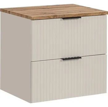 Policová skříň Závěsná skříňka Adele Cashmere s deskou 60 cm kašmírová/dub evoke