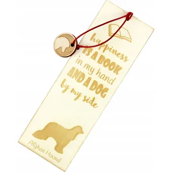 Doplněk ke knize Afghánský chrt - gravírovaná záložka do knihy se psem, jméno psa