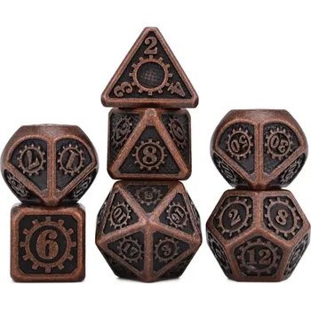 Příslušenství k deskovým hrám STEAMPUNK SADA 7 KOVOVÝCH RPG kostek
