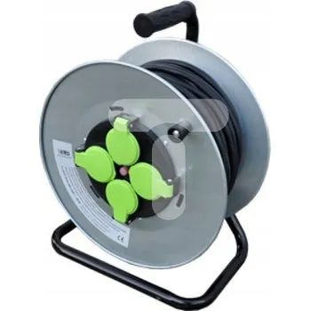 Napájecí kabel Prodlužovací Kabel na bubnu ELS 20 m 4 ks stříbrný