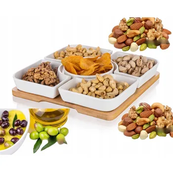 SALÁTOVÁ MÍSA NA BAMBUSU jako DÁREK k pochutinám olivy oříšky jídlo VÁNOCE