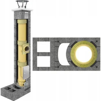 Komín Keramický komín, komínový systém fi 200 7m sada 36 x 74 cm kompletní