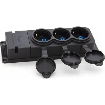 Elektrická zásuvka Elektrická prodlužovací lišta rozbočka ELS Elektrotechnika černá