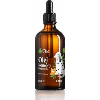 Konopný olej pro psa kočku, pro zvířata Omega-3 Omega-6 pro srst Olini