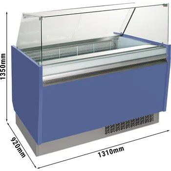 Vinotéka G.Gastro Zmrzlinový pult 1,31 x 0,92 m - modrý