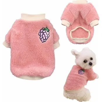 Obleček pro psa Plyšová mikina pro psa FRUTTI L Růžová