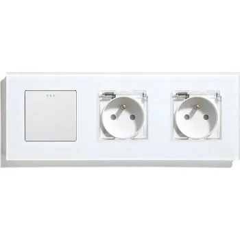 Elektrická zásuvka MECHANICKÝ KLÁVESOVÝ SPÍNAČ ZÁSUVKA + VODOTĚSNÁ ZÁSUVKA S VÍKEM IP44