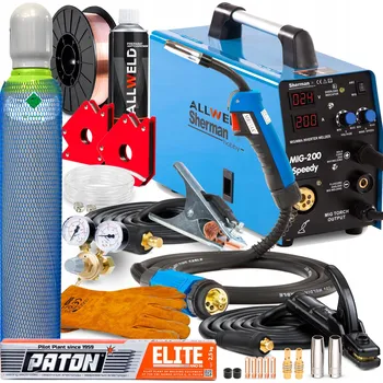 Svářečka INVERTOROVÁ SVÁŘEČKA SHERMAN 200 SPEEDY MIG MAG FLUX MMA 230V 200A