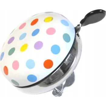 Zvonek na kolo ZVONEK NA KOLO MECHANICKÝ RETRO 60 mm BAREVNÉ TEČKY