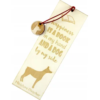 Doplněk ke knize Miniaturní pinč - gravírovaná záložka do knihy se psem, jméno psa