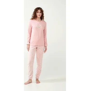 Dámské pyžamo Vamp - Dámské hřejivé pyžamo s fleecem 21427 - Vamp pink peach S