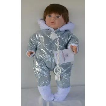 Panenka Realistická panenka Teo v modré zimní kombinéze od španělské firmy Marina & Pau (Teo Snow - 45 cm)