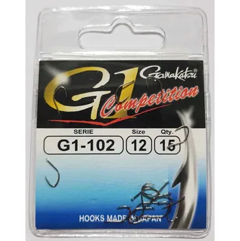 Rybářský háček Háčky zemní, splávkové, s otřepem Gamakatsu G1-102 Competition 15 ks
