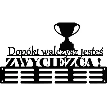 Věšák Držák na medaile DOKUD BOJUJEŠ, JSI VÍTĚZ + distanční podložky