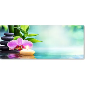 Obraz Lacobel sklo s fotopotiskem Orchidej bambus XXL