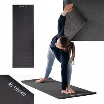 podložka na cvičení Měkká PROTISKLUZOVÁ podložka na cvičení jógy TREXO tréninková 6 mm