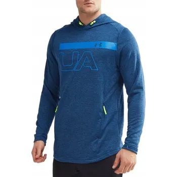 Pánská mikina MIKINA UNDER ARMOUR TECH TERRY PO GRAPHIC HOODIE PÁNSKÁ MODRÁ M