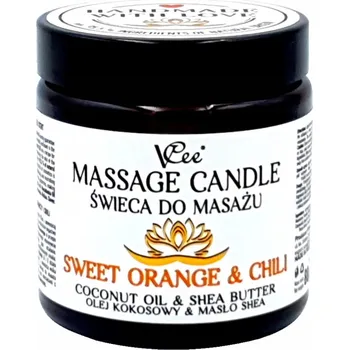 Svíčka VCee Sladký pomeranč a chilli 80 g masážní svíčka