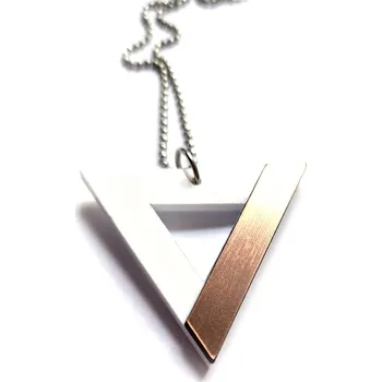 Náhrdelník Náhrdelník COMBI TRIANGLE white / copper pink bílá / měděná růžová
