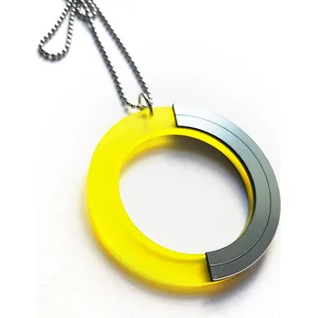 Náhrdelník Náhrdelník FIFTY FIFTY yellow průměr náhrdelníku: větší (průměr 52 mm) žlutá / stříbrná