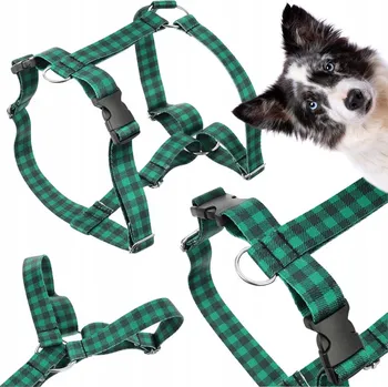 Postroj pro psa POSTROJE PRO PSA GUARDY, NASTAVITELNÉ, VZOR KOSTKA, VELIKOST L – Border kolie, buldok, kokršpaněl