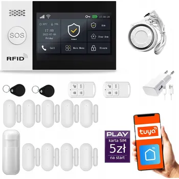 Sada domovního alarmu Bezdrátový GSM + WiFi alarm s aplikací TUYA, sada, HUXGO HXA007