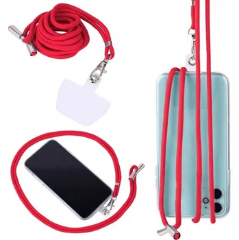 Pouzdro na mobilní telefon UNIVERZÁLNÍ ŠŇŮRKA NA KRK PRO TELEFON ČERVENÁ 150 CM