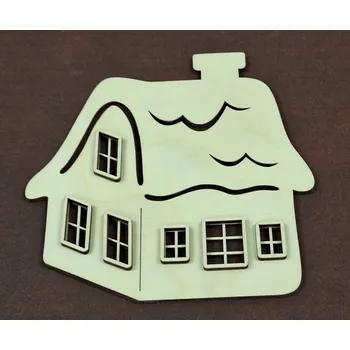 Vánoční dekorace Domek zimní 3 - zasněžený