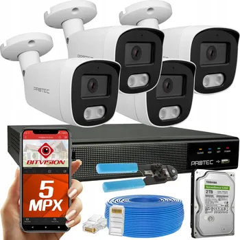 IP kamera DIGITÁLNÍ MONITOROVACÍ SYSTÉM 4 IP KAMERY 5MPX PO KROUCENÉM PÁRU, HDD 2TB, Bitvision