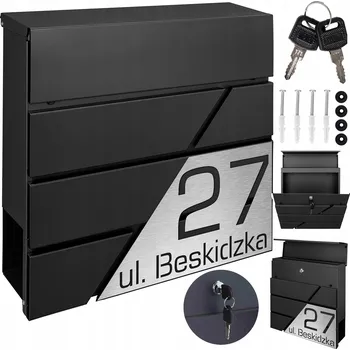 Poštovní schránka Poštovní schránka euroschránka, s vhozem, se schránkou na noviny M-TEC černá