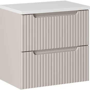 Policová skříň Závěsná skříňka Nova Cashmere II s deskou 60 cm kašmírová/bílá