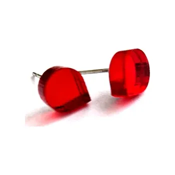 Náušnice DROPLETS red náušnice červené zrcadlové