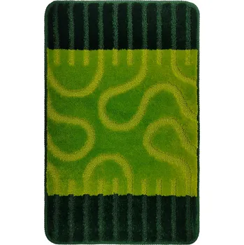 Koupelnová předložka KOUPELNOVÁ PŘEDLOŽKA PROTI SKLUZU ZELENÁ DVOUVRSTVÁ PLYŠOVÁ, PRATELNÁ