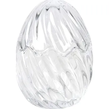 Dóza na potraviny Skleněná úložná nádoba s víkem ve tvaru vajíčka – 9x12 cm