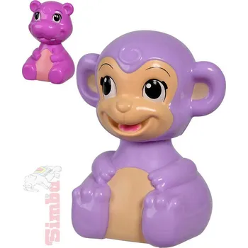 Panenka Simba SIMBA Baby veselé zvířátko opička/hrošík zmáčkni a jeď 2 druhy pro miminko